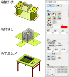 溶接形状 補材など 治工具など