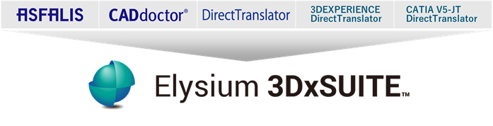 ASFALIS、CADdoctor、DirectTranslator、3DEXPERIENCE DirectTranslator、V5-JT DirectTranslator、Elysium 3DxSUITE