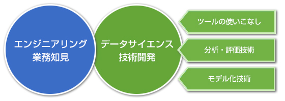 エンジニアリング業務知見 データサイエンス技術開発 ツールの使いこなし 分析・評価技術 モデル化技術