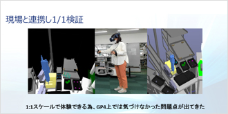 現場と連携し、1/1検証 1:1スケールで体験できる為、GP4上では気づけなかった問題点が出てきた。