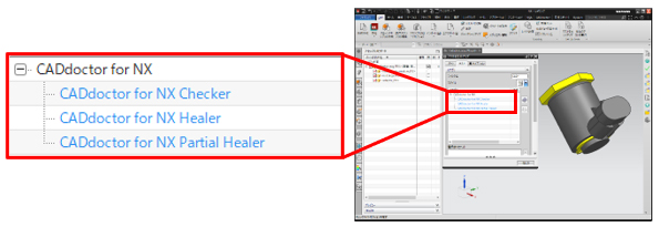 CADdoctor for NX - CADdoctor for NX Checker/CADdoctor for NX Healer/CADdoctor for NX partial Healer