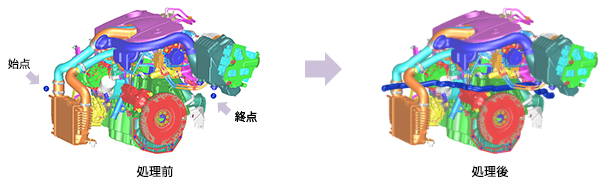 処理前→処理後