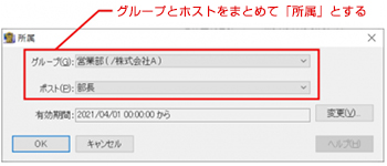 グループとホストをまとめて「所属」とする