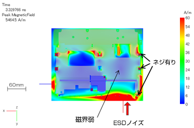 ネジ（有り）磁界弱 ESDノイズ